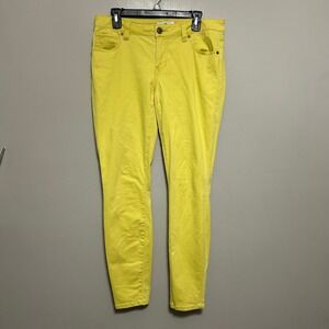 Cabi Womens Jeans 8 Yellow Skinny Stretch Mid Rise Denim Pants Kidcore Summer